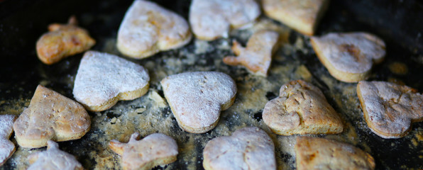 shortbread cookies on a baking sheet baked in the oven