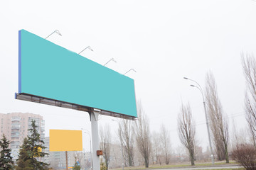 large advertising billboard road autumn light