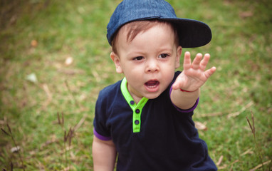 baby boy in a park