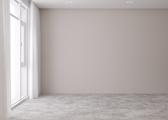 Realistic mock up of empty interior room apartment. 3d render