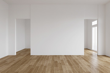 Realistic mock up of empty interior room apartment. 3d render