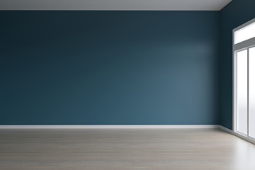 Realistic mock up of empty interior room apartment. 3d render
