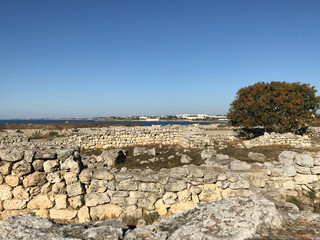 beautiful views of the sea and mountains in Chersonesos of Sevastopol