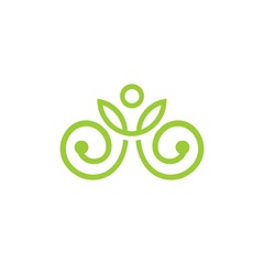 abstract circle leaf logo template