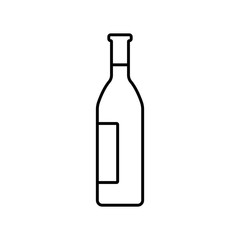 Wine bottle outline icon isolated on white background. Vector illustration. Premium quality vector symbol drawing concept for your logo web mobile app UI design.