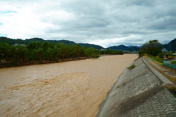 Flood damage caused by typhoon 19 