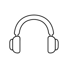 Headphone line icon. Thin linear graphic pictogram for web site, mobile application. Logo illustration. Eps10.