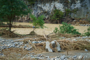 Flood damage caused by typhoon 19 
