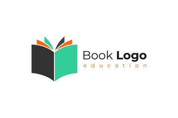 Open Book Logo Education Symbol Paper Icon Vector Logo Design