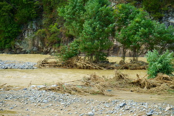 Flood damage caused by typhoon 19 