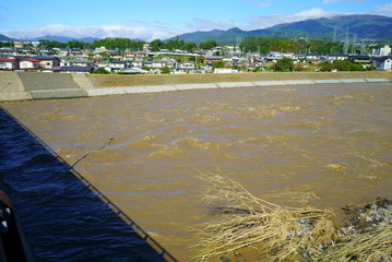 Flood damage caused by typhoon 19 