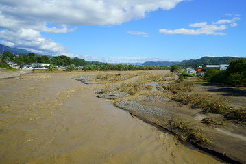 Flood damage caused by typhoon 19 