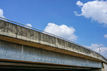 The bridge over the river under a nice blue sky