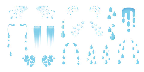 Shedding tears, tear streams, tears drops flows, crying, weeping, sobbing or mourning vector illustrations in various styles, a set cartoon cry icons isolated on white