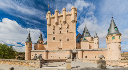 View of Alcazar fortress in Segovia, Spain