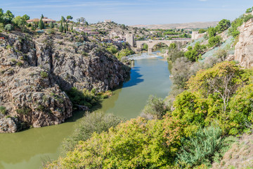 Puente San Martin bridge over river Tajo in Toledo, Spain