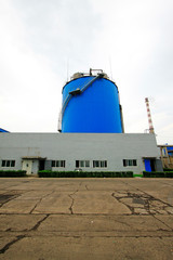 Anaerobic reactor building appearance in a sewage treatment factory, luannan county, hebei...