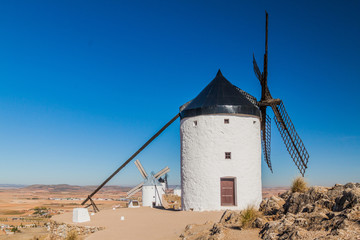 Windmills located in Consuegra village, Spain