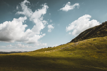 landscape with mountains and clouds