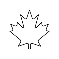 Canada Maple Leaf Minimal Flat Line Outline Stroke Icon Pictogram Symbol