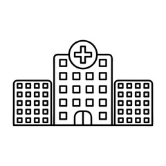 Obraz premium Hospital line icon. Line icons with flat design elements on white background. Symbol for your web site design, logo, app, UI. Vector illustration, EPS