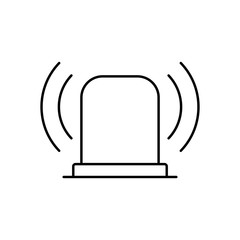 Siren linear icon - vector minimal police symbol or siren logo element in thin line style
