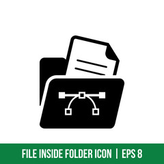 File inside Folder Icon Vector Template Solid Color