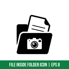 File inside Folder Icon Vector Template Solid Color