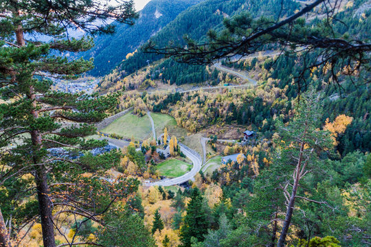 Road in Arinsal village, Andorra