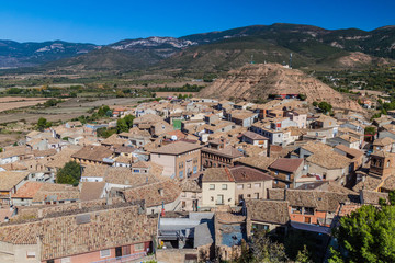 Fototapeta na wymiar Aerial view of Bolea village, Aragon province, Spain