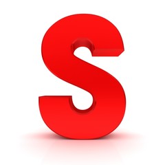 S letter sign red 3d