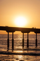 Fototapeta premium Ocean Beach Pier Sunset