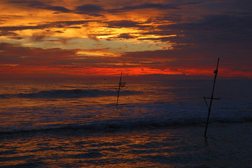 A colourful sunset in Sri Lanka
