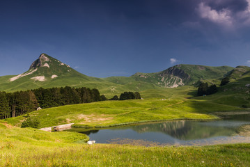 landscape with lake and mountains
