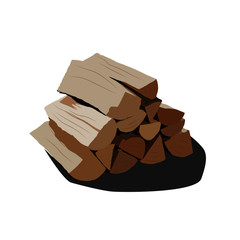 realistic vector illustration isolated firewood