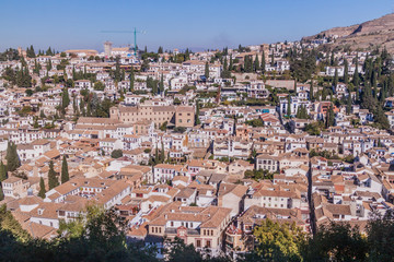 Fototapeta na wymiar Aerial view of Granada, Spain