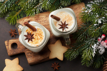 Eggnog. Traditional christmas cocktail