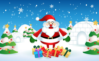 merry christmas.santa claus cute cartoon.for Christmas and Happy New Year background.vector illustration
