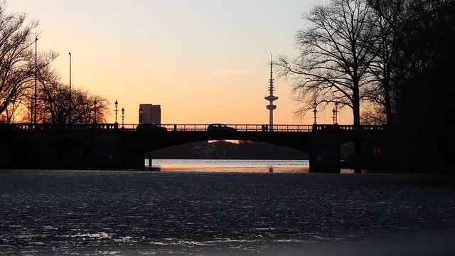 Brücke Hamburg Verkehr Zeitraffer