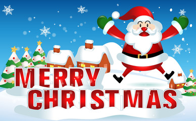 merry christmas.santa claus cute cartoon.for Christmas and Happy New Year background.vector illustration