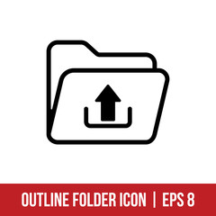Folder Icon Vector Template Outline