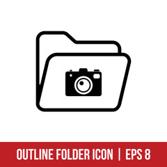 Folder Icon Vector Template Outline