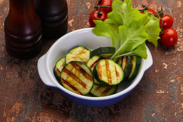 Vegan cuisine - grilled zucchini
