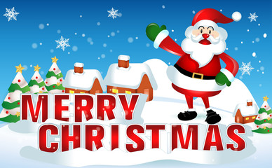 merry christmas.santa claus cute cartoon.for Christmas and Happy New Year background.vector illustration