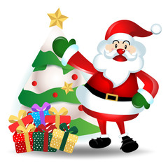 merry christmas.santa claus cute cartoon.for Christmas and Happy New Year background.vector illustration