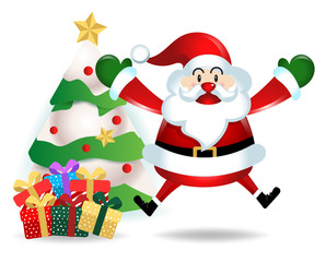 merry christmas.santa claus cute cartoon.for Christmas and Happy New Year background.vector illustration