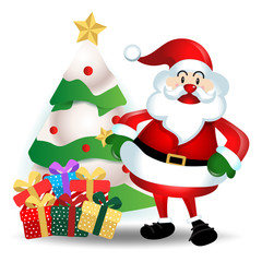 merry christmas.santa claus cute cartoon.for Christmas and Happy New Year background.vector illustration