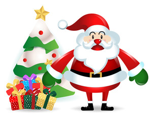 merry christmas.santa claus cute cartoon.for Christmas and Happy New Year background.vector illustration