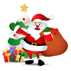 merry christmas.santa claus cute cartoon.for Christmas and Happy New Year background.vector illustration