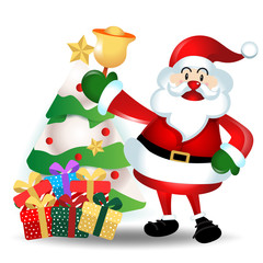 merry christmas.santa claus cute cartoon.for Christmas and Happy New Year background.vector illustration
